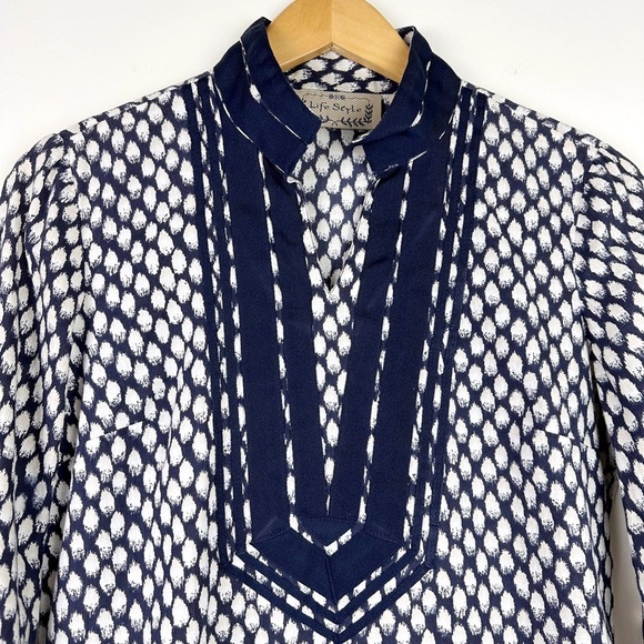 Life Style Navy Blue Cotton Tunic - Picture 2 of 10